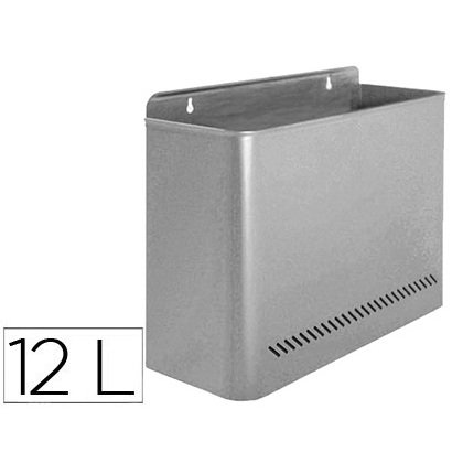 Papelera metalica de pared gris 285x125x325 mm