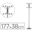 Perchero metalico pie 8 colgadores color gris 177x38 cm