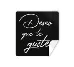 Etiqueta adhesiva arguval negra cuadrada rollo de 250 unidades