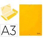 Carpeta liderpapel gomas tres solapas carton simil prespan folio color amarillo