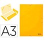 Carpeta liderpapel gomas tres solapas carton simil prespan folio color amarillo