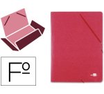 Carpeta liderpapel gomas tres solapas carton simil prespan folio color rojo