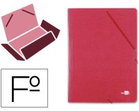 Carpeta liderpapel gomas tres solapas carton simil prespan folio color rojo