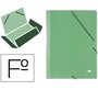 Carpeta liderpapel gomas tres solapas carton simil prespan folio color verde