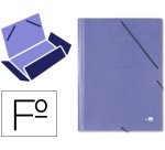 Carpeta liderpapel gomas tres solapas carton simil prespan folio color azul