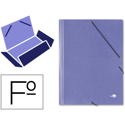 Carpeta liderpapel gomas tres solapas carton simil prespan folio color azul