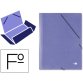 Carpeta liderpapel gomas tres solapas carton simil prespan folio color azul