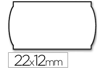 Etiquetas meto onduladas 22x12 mm lisa removible blanca rollo 1500 etiquetas