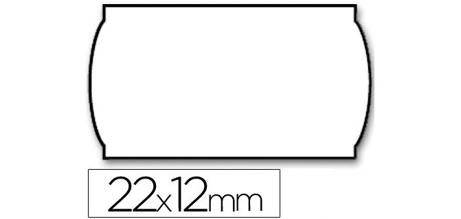 Etiquetas meto onduladas 22x12 mm lisa removible blanca rollo 1500 etiquetas
