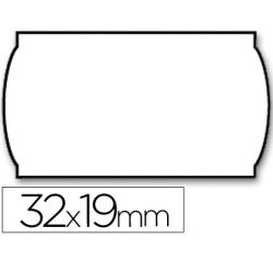 Etiquetas meto onduladas 32x19 mm lisa removible blanca rollo 1000 etiquetas