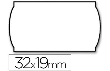 Etiquetas meto onduladas 32x19 mm lisa removible blanca rollo 1000 etiquetas