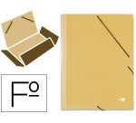Carpeta liderpapel gomas tres solapas carton prespan folio color amarillo