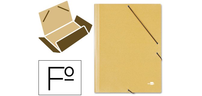 Carpeta liderpapel gomas tres solapas carton prespan folio color amarillo