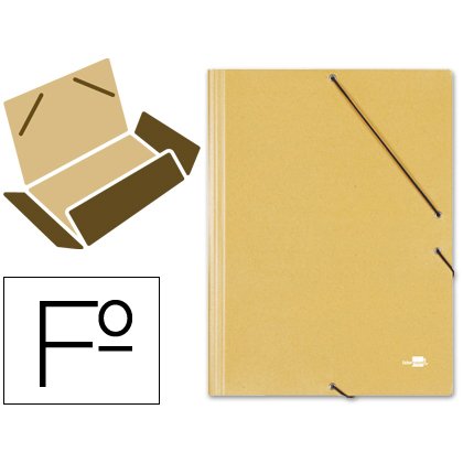 Carpeta liderpapel gomas tres solapas carton prespan folio color amarillo