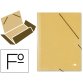 Carpeta liderpapel gomas tres solapas carton prespan folio color amarillo