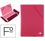 Carpeta liderpapel gomas tres solapas carton prespan folio color rojo