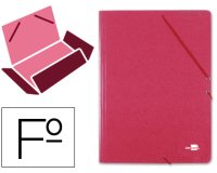 Carpeta liderpapel gomas tres solapas carton prespan folio color rojo