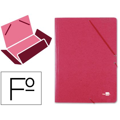 Carpeta liderpapel gomas tres solapas carton prespan folio color rojo