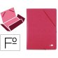 Carpeta liderpapel gomas tres solapas carton prespan folio color rojo