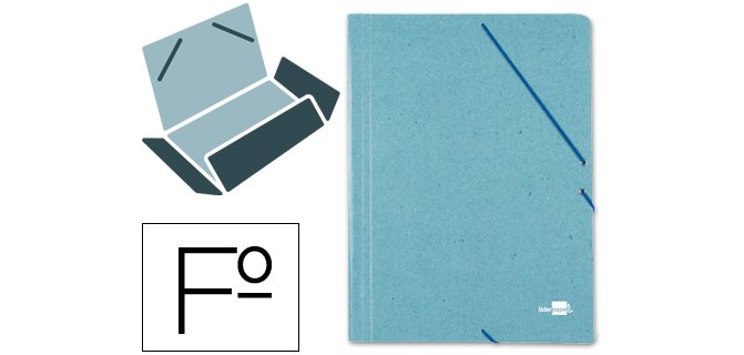 Carpeta liderpapel gomas tres solapas carton prespan folio color verde