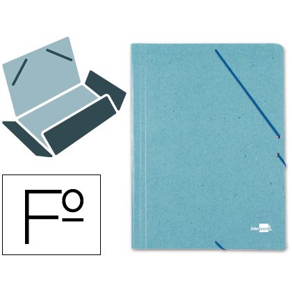 Carpeta liderpapel gomas tres solapas carton prespan folio color verde