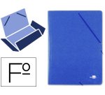 Carpeta liderpapel gomas tres solapas carton prespan folio color azul
