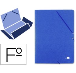 Carpeta liderpapel gomas tres solapas carton prespan folio color azul