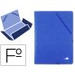 Carpeta liderpapel gomas tres solapas carton prespan folio color azul