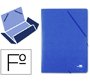 Carpeta liderpapel gomas tres solapas carton prespan folio color azul