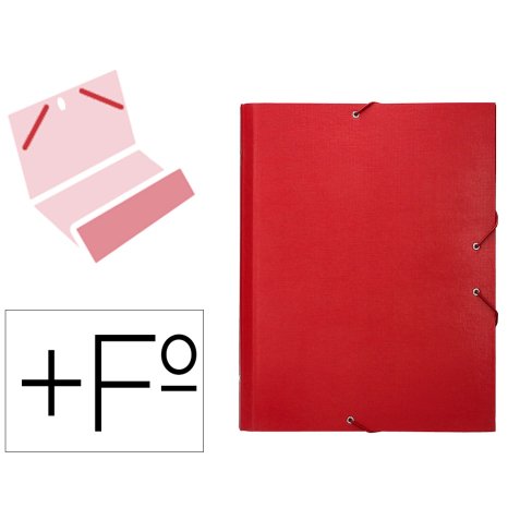 Carpeta clasificadora liderpapel 12 departamentos folio prolongado carton forrado color rojo