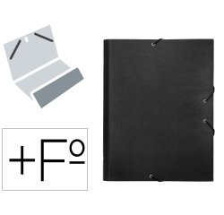 Carpeta clasificadora liderpapel 12 departamentos folio prolongado carton forrado negra