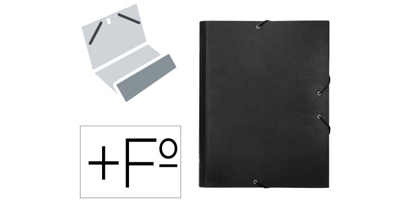 Carpeta clasificadora liderpapel 12 departamentos folio prolongado carton forrado negra