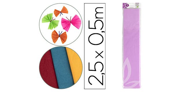 Papel crespon liderpapel 50 cm x 2.5m 34g/m2 lila