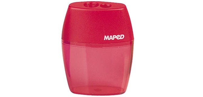 Sacapuntas maped plastico 2 usos con deposito expositor de 20 unidades