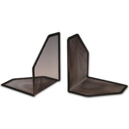 Apoyalibros metalico q-connect kf00857 rejilla negro juego 170x140x135 mm