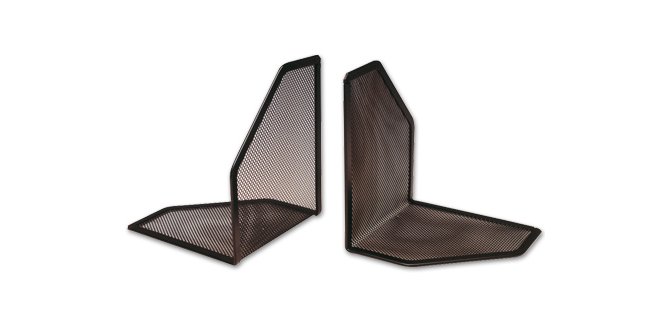 Apoyalibros metalico q-connect kf00857 rejilla negro juego 170x140x135 mm