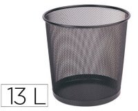 Papelera metalica q-connect rejilla negra 265x285 mm