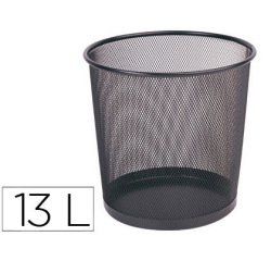 Papelera metalica q-connect rejilla negra 265x285 mm