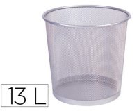 Papelera metalica q-connect rejilla plata 265x285 mm