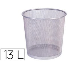 Papelera metalica q-connect rejilla plata 265x285 mm