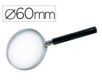 Lupa q-connect cristal aro metalico mango plastico negro 60 mm