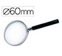 Lupa q-connect cristal aro metalico mango plastico negro 60 mm