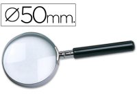 Lupa q-connect cristal aro metalico mango plastico negro 50 mm