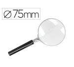 Lupa q-connect cristal aro metalico mango plastico negro 75 mm