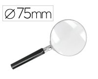 Lupa q-connect cristal aro metalico mango plastico negro 75 mm