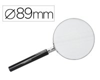 Lupa q-connect cristal aro metalico mango plastico negro 90 mm
