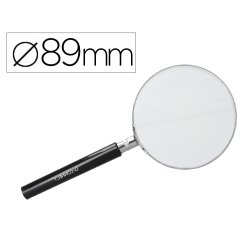 Lupa q-connect cristal aro metalico mango plastico negro 90 mm