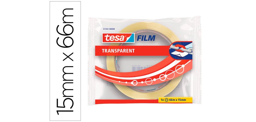 Cinta adhesiva tesa practic 66 m x 15 mm