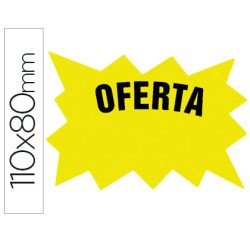 Cartel cartulina etiqueta marcaprecios amarillo fluorescente 110x80 mm bolsa de 50 etiquetas