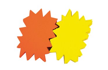 Etiqueta cartulina marcaprecios amarillo/naranja fluorescente 80x120 mm 450 gr pack de 50 unidades